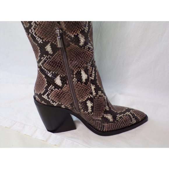 VINCE CAMUTO Gravana Knee High Western Boot Brown Snake 6 NEW $229 - Picture 9 of 10